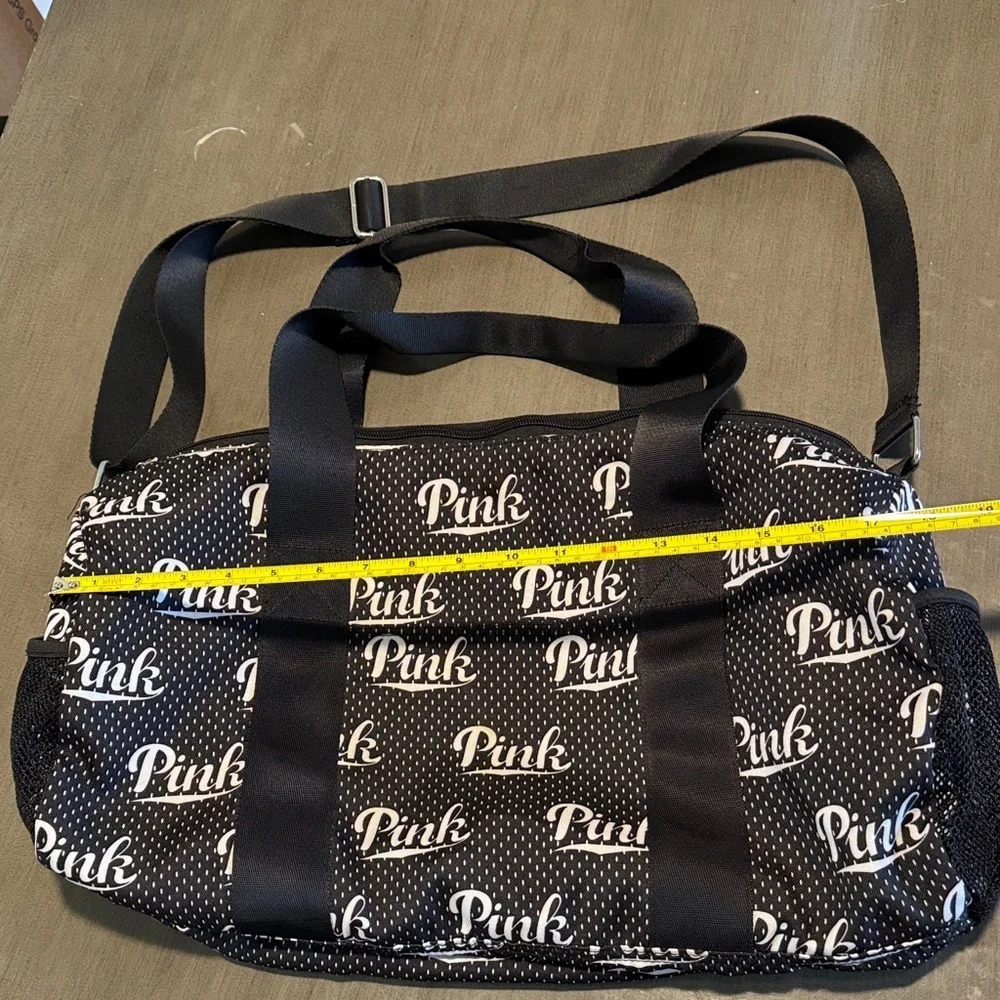PINK Victoria's Secret Black and White Logo Duffel